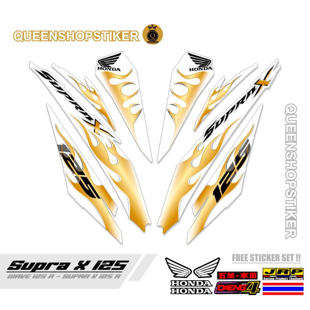 STRIPING SUPRA X  125 R NEW MOTIF 13 / STIKER SUPRA X 125 R / STRIPING MOTOR VARIASI / STICKER VARIA