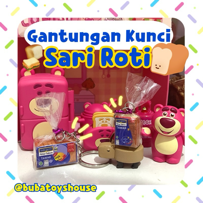 Gantungan Kunci Sari Roti Ganci Unik Bentuk Makanan Hiasan Roti mini mainan dekorasi barbie sonny an