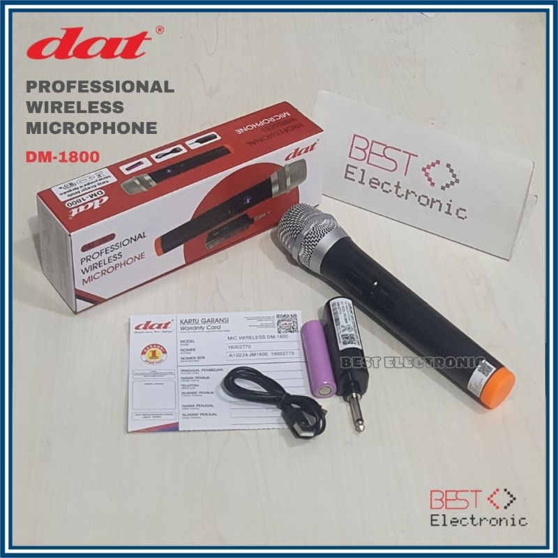 Dat Microphone DM-1800 Professional Mic Wireless Single Mic Tanpa Kabel 1800 / MIC1800