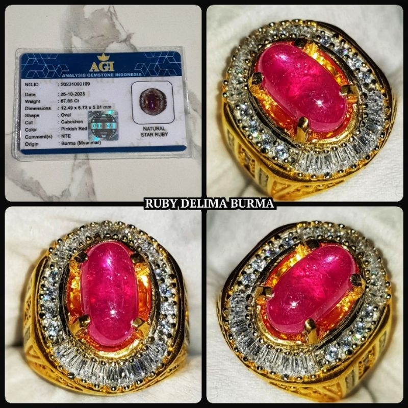 NATURAL RUBY STAR BURMA ( WARNA DELIMA ASLI NTE )