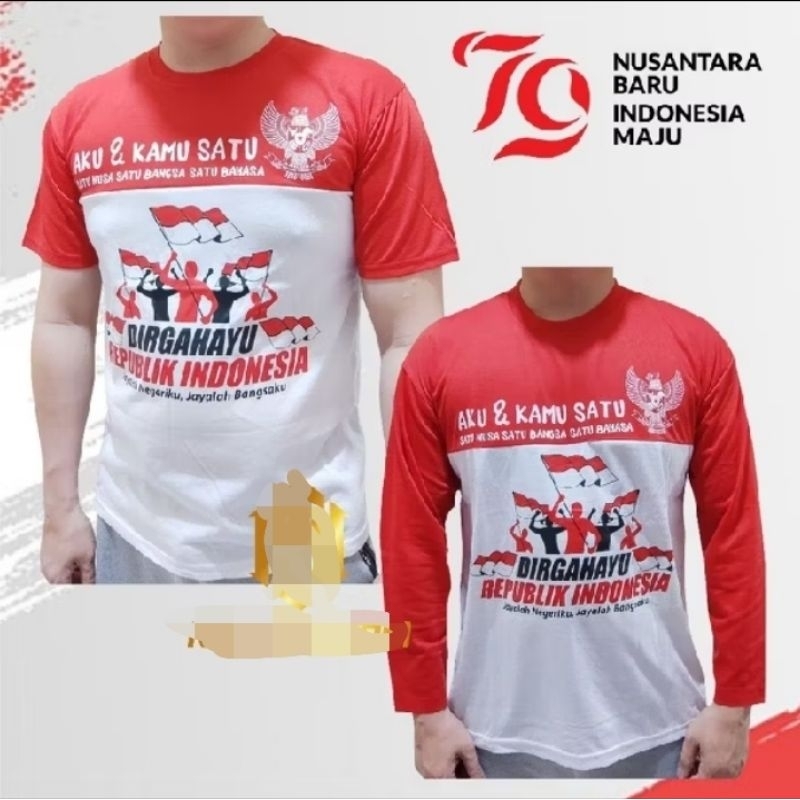 KAOS MERAH PUTIH 17 AGUSTUS  th 80 / kaos 17 agustus 2024 DIRGAHAYU REPUBLIK INDONESIA