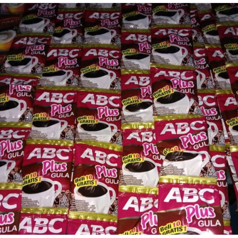 

kopi abc plus gula 1 renceng isi 10pcs kemasan 20gram