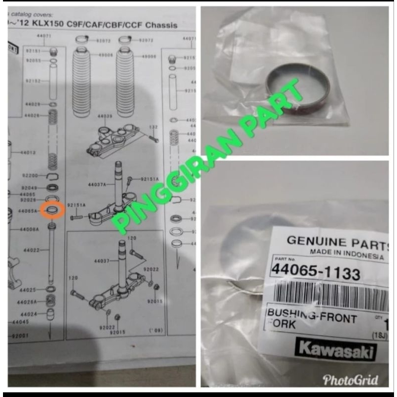 bushing cincin ring kuningan tabung shock sok depan KLX S L Original