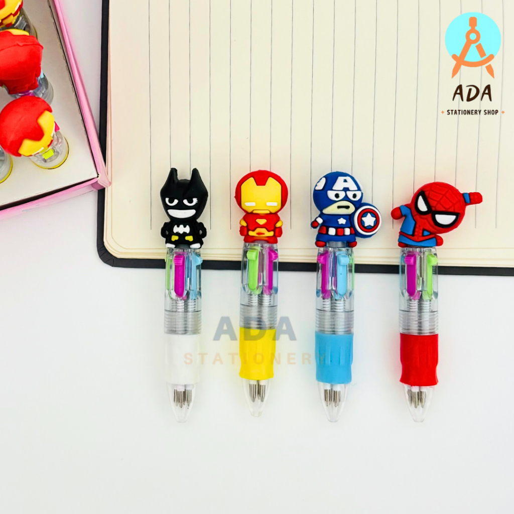 

(1pcs) pulpen 4 warna superhero/ 21946-4/ pulpen lucu /bolpen