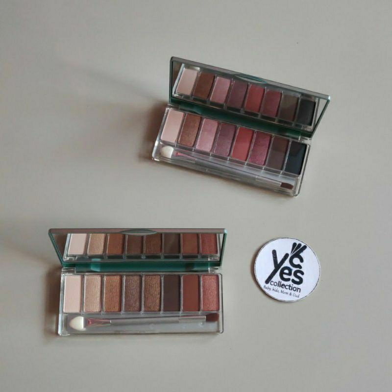 Wardah Exclusive Eyeshadow Palette 10 gr ORIGINAL 8 Warna Colours Palete 01 Sunset Brown 02 Rose Glo