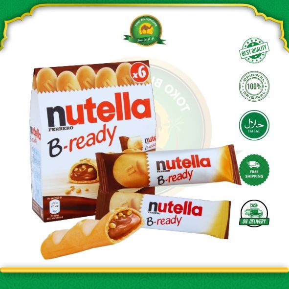 

Biskuit Coklat Nutella B-Ready Pack 132 Gr isi 6 Pcs Biskuit NUTELLA Wafer Kacang Hazelnut Cokelat