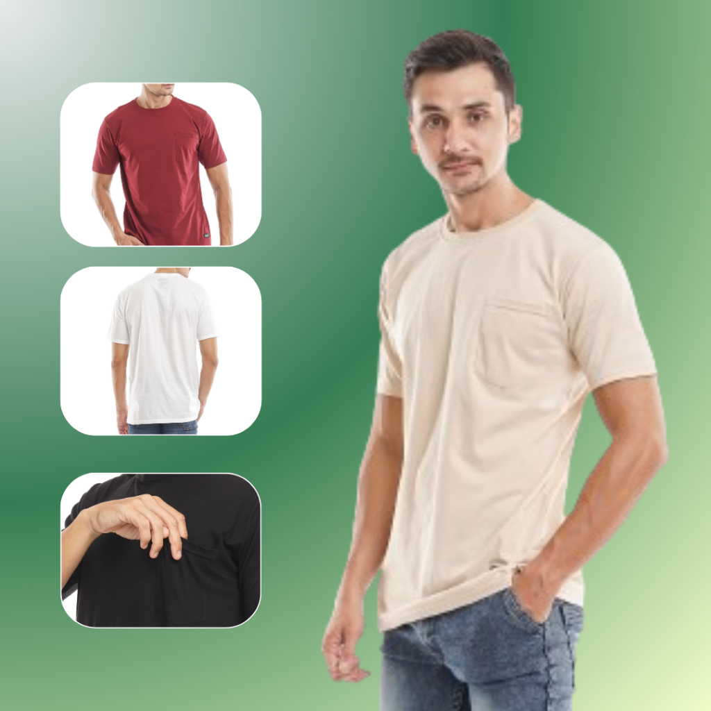 Nsa Ind  Kaos  Polos Pocket Katun 24s Unisex