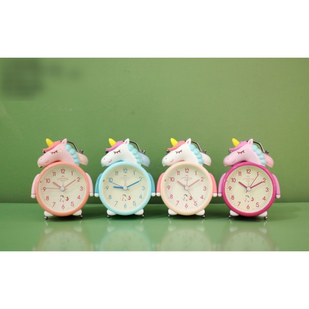 LUCKY CAT JAM BEKER ALARM UNICORN JAM KRING KUDA PONI ALARM CLOCK KADO ANAK ULANG TAHUN BEKER LUCU J