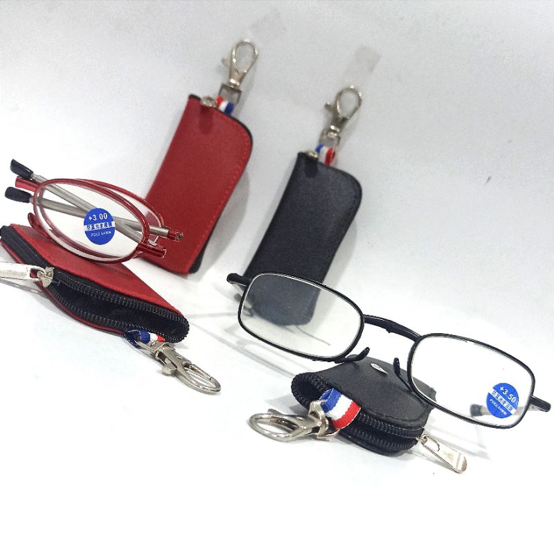 kacamata baca lipat model gantungan dompet mini