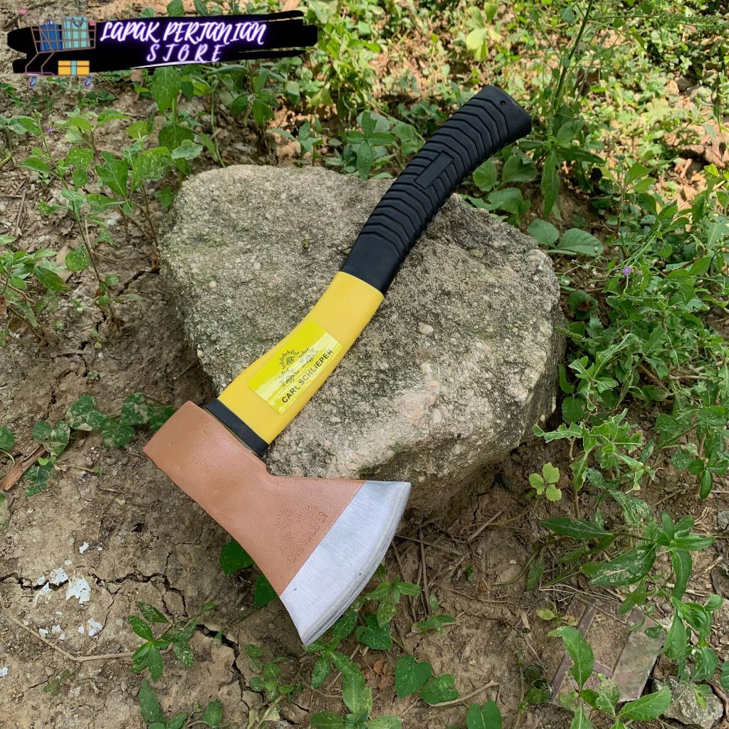 Kapak Berkebun Cap Tiga Mata Belah Kayu Tebang Bambu - Alat Tebang kayu Baja Full Gagang Karet Viber