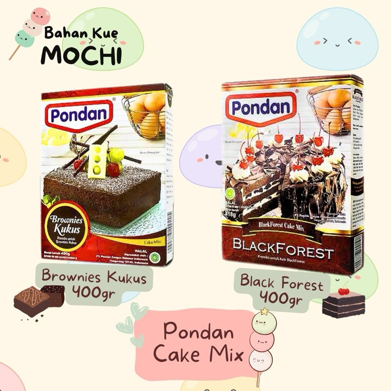 

Pondan Cake Mix 400gr / Pondan Brownies Kukus Mix 400gr / Pondan Blackforest Mix 400gr