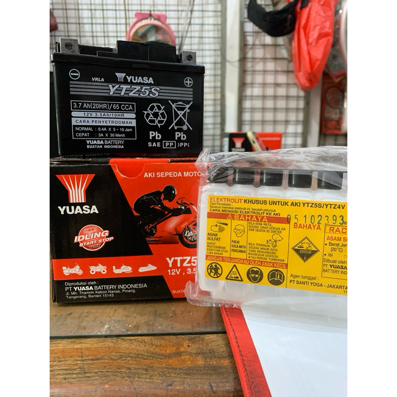 Aki Yuasa MF GTZ5s produksi terbaru