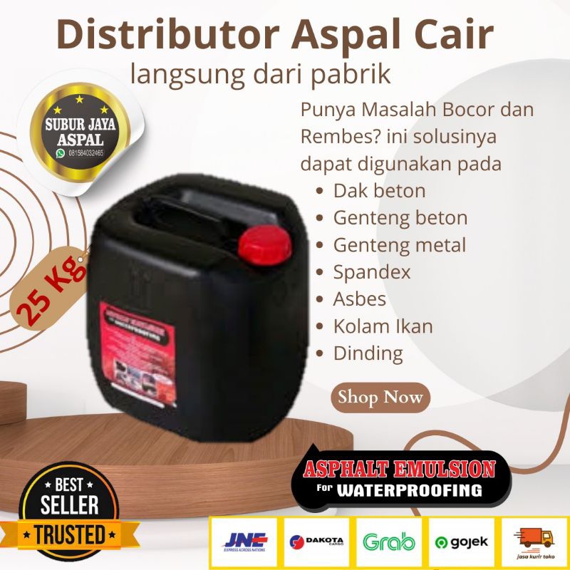 aspal cair Emulsion pelapis anti bocor 25 kg