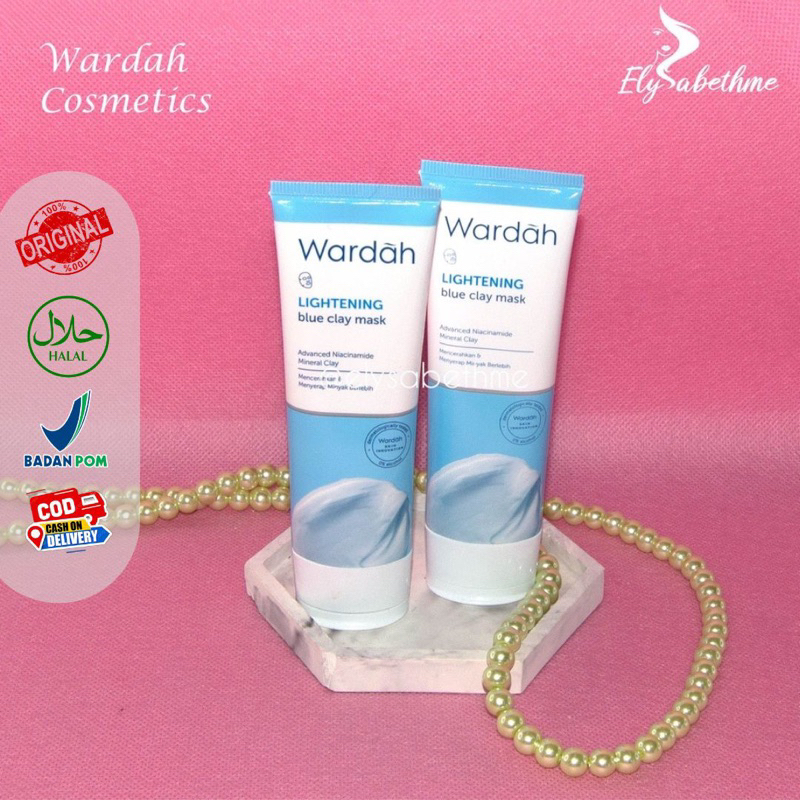 ✿ELYSABETHME✿ 🅆 🄰 🅁 🄳 🄰 🄷 Wardah lightening Blue Clay mask face mask biru masker wajah lembut cocok 