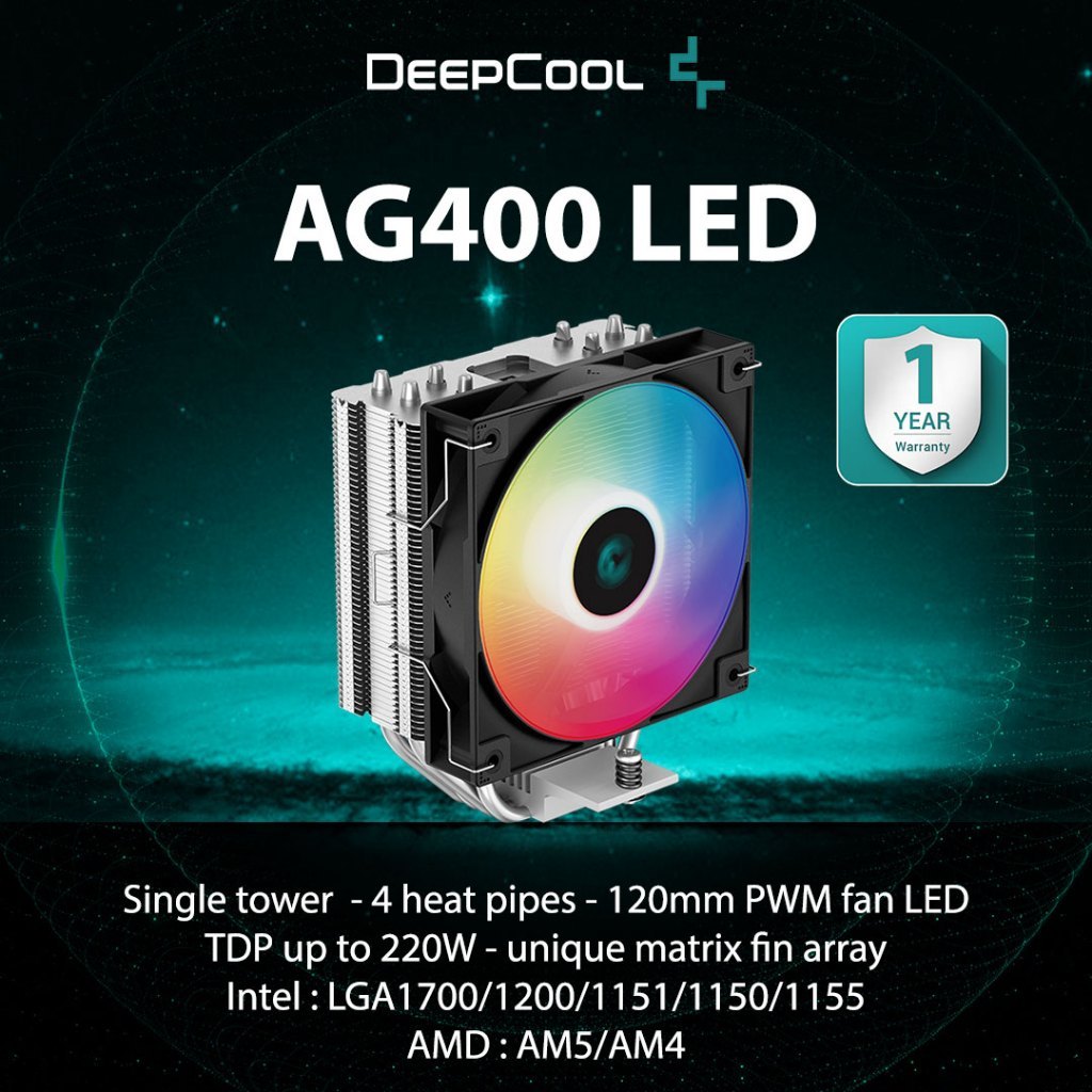 Deepcool AG400 LED/AG400 PLUS Fixed CPU Cooler