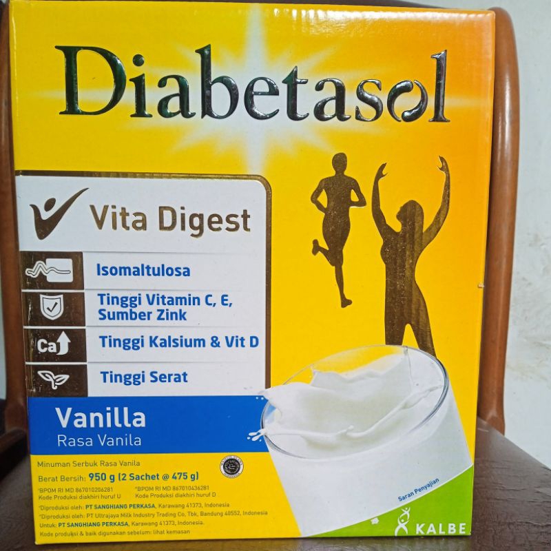 

Diabetasol Rasa Vanila 950 gram Exp 10 Desember 2025