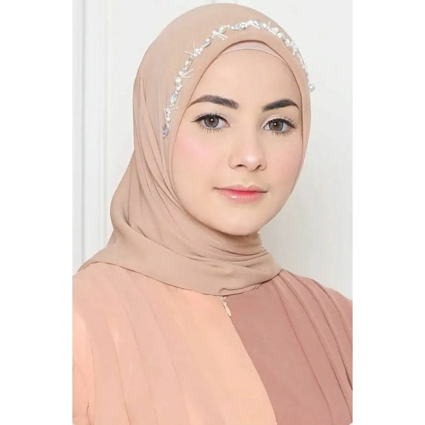 HIJAB SEGIEMPAT PARIS PAYET DAUN