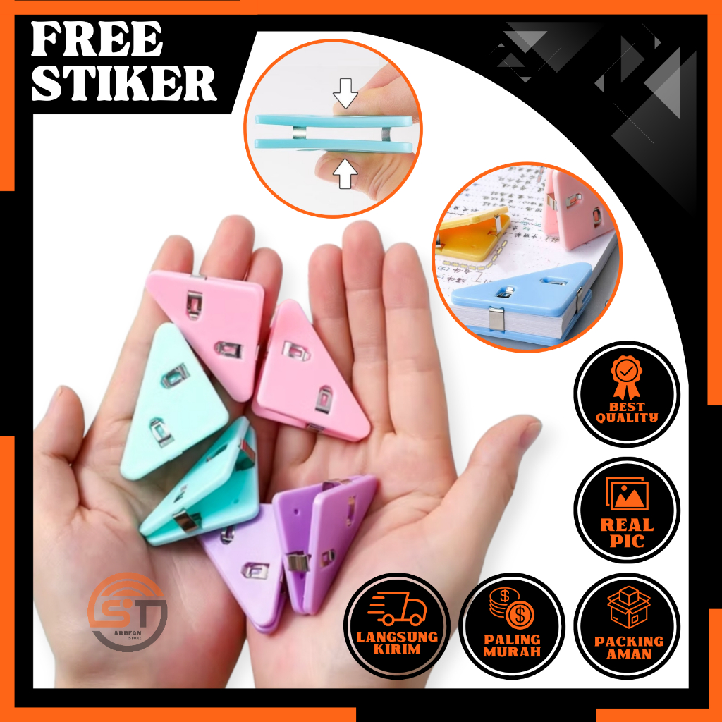 

1PCS Paper Clip Segitiga Penjepit Buku Kertas Sudut Akrilik Klip Peralatan Sekolah Kantor Binder Clips Plastik A319