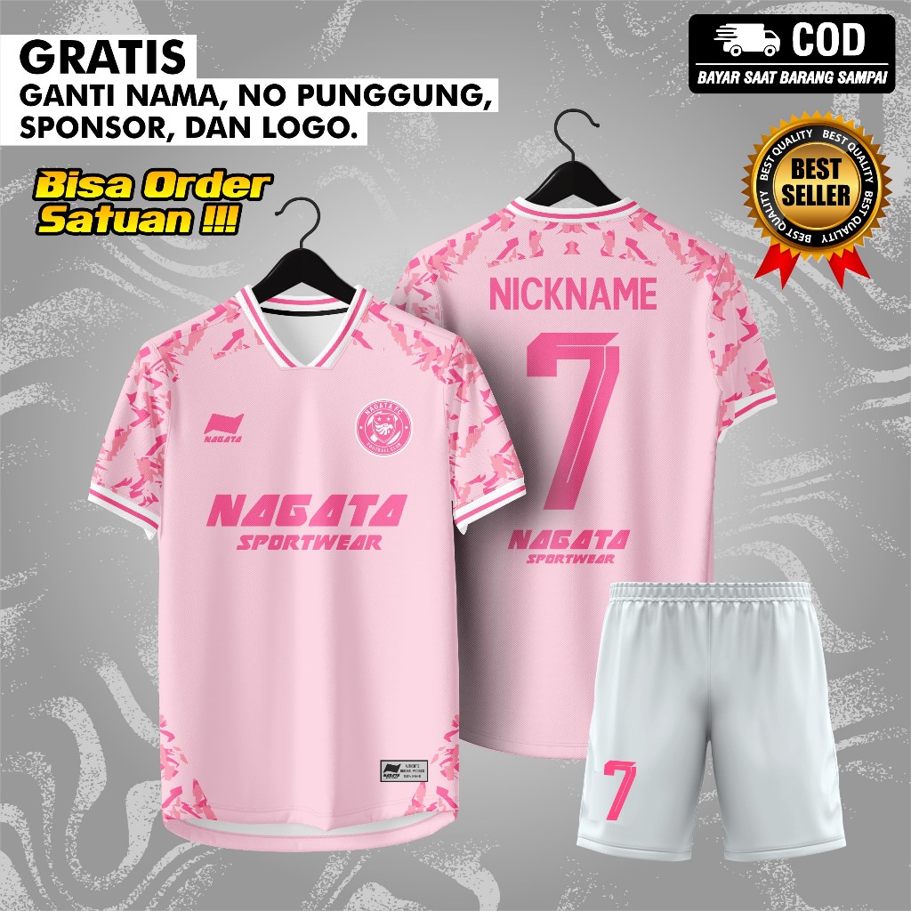 Jersey futsal pink cewek / jersey futsal custom nama + no punggung / baju bola custom  227