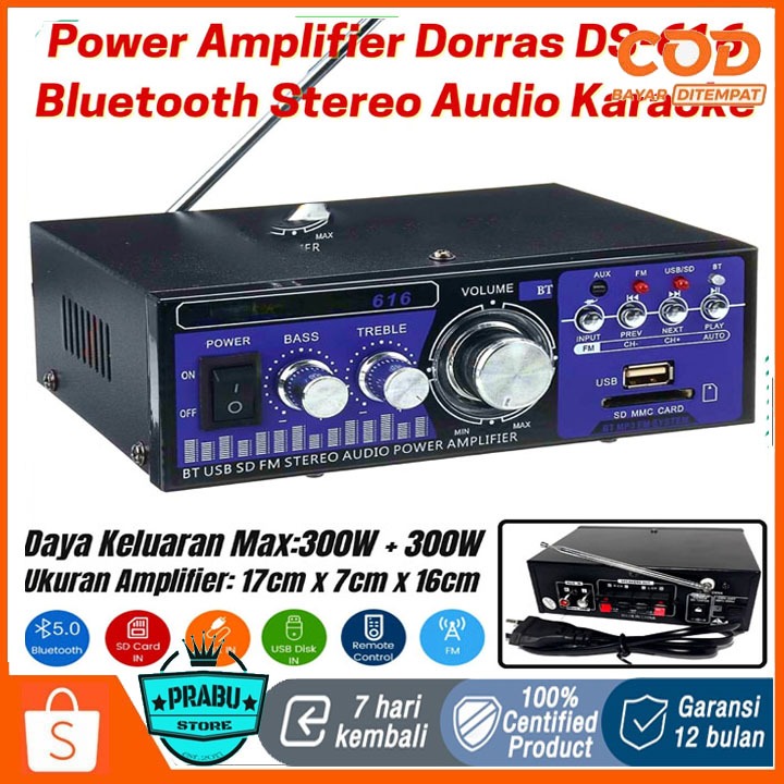Ampli DS-188 - DS-616power amplifier subwoofer 600wat bluetooth karaoke USB radio. Amplifier FLECO F