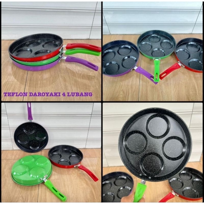Teflon Dorayaki 4 lubang teflon serbaguna 4 lubang