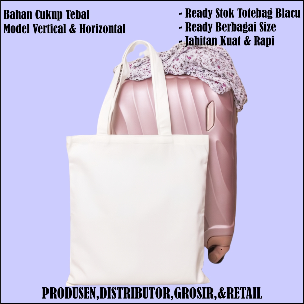 

Tas Belanja (V) P.20 X T.30 Kain Blacu Polos ShoppingBag Totebag Kanvas Polos Goodie Bag Ready Stok