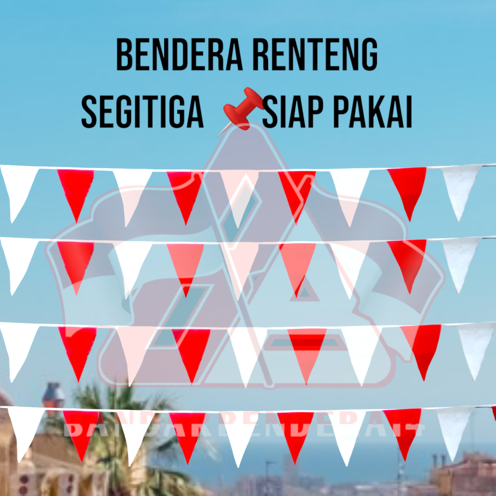 ✔️READY Bendera segitiga merah putih / Bendera Kain Merah Putih /Bendera Segitiga Kain