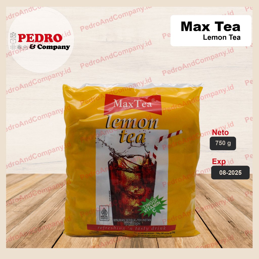 

maxtea max tea lemon tea 750 gram (25g x 30 sachets) - minuman serbuk