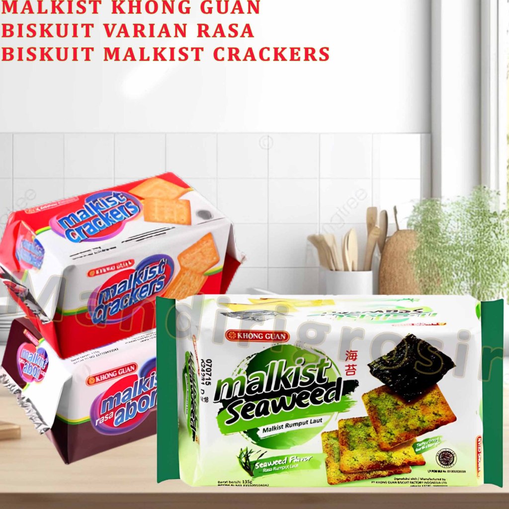 

Biskuit Malkist Cracker * Khong Guan Malkist * Biskuit Krakers Varian Rasa * 135gr