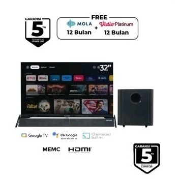 LED TV POLYTRON 32 INCH DIGITAL SMART ANDROID 32BG9058 PLD32BG9058 BG9058 GARANSI RESMI
