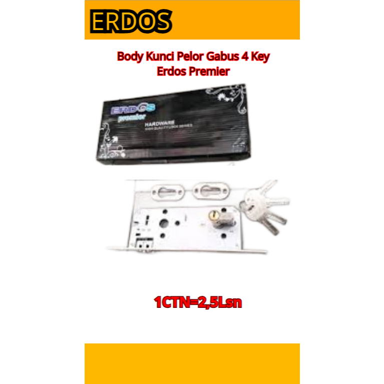 Body Kunci Pintu Pelor ERDOS MURAH Pintu Dorong Pintu Kupu-Kupu 1 Set Komplit Murah / Body Kunci Erd