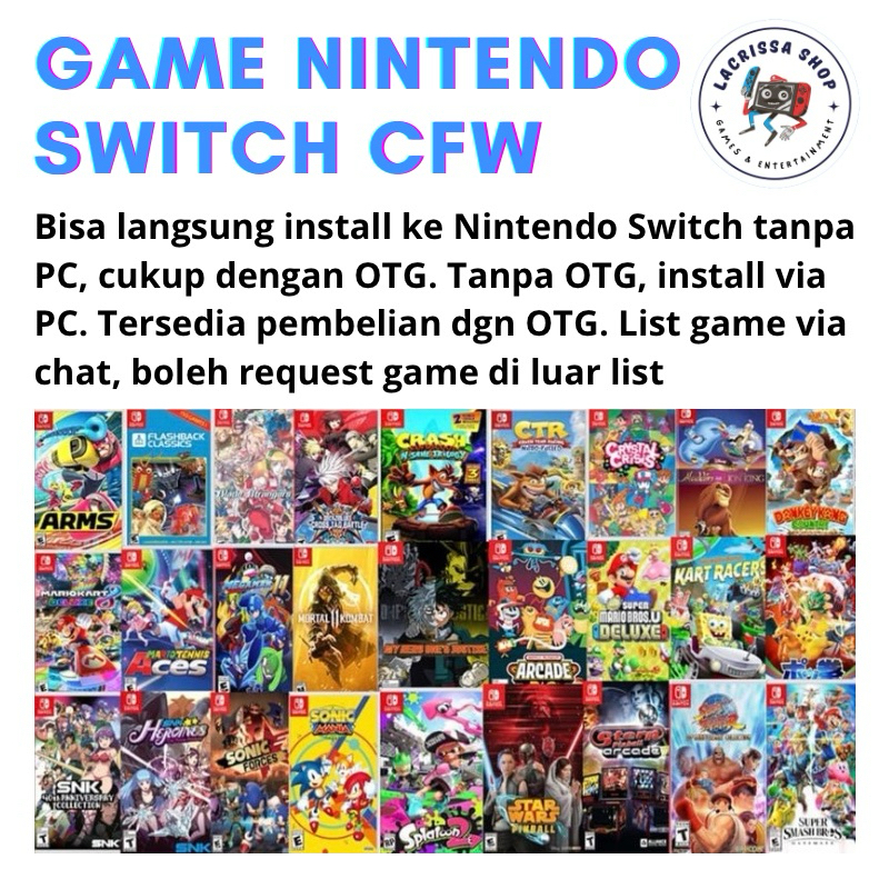 Game Nintendo Switch CFW Jasa Isi Game Nintendo Switch Bebas Request Judul FREE UPDATE + DLC