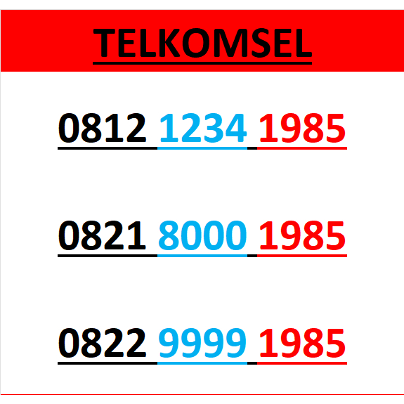 Nomor cantik telkomsel simpati 4G 5G seri tahun 1985 r3000
