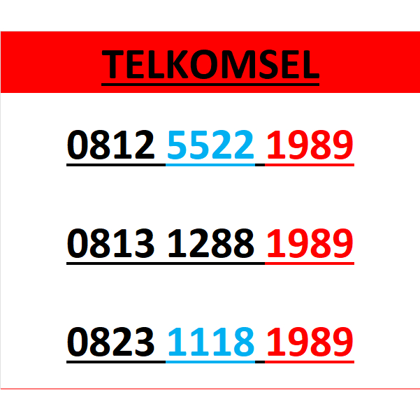 Nomor cantik telkomsel simpati 4g 5g seri tahun 1989 r500
