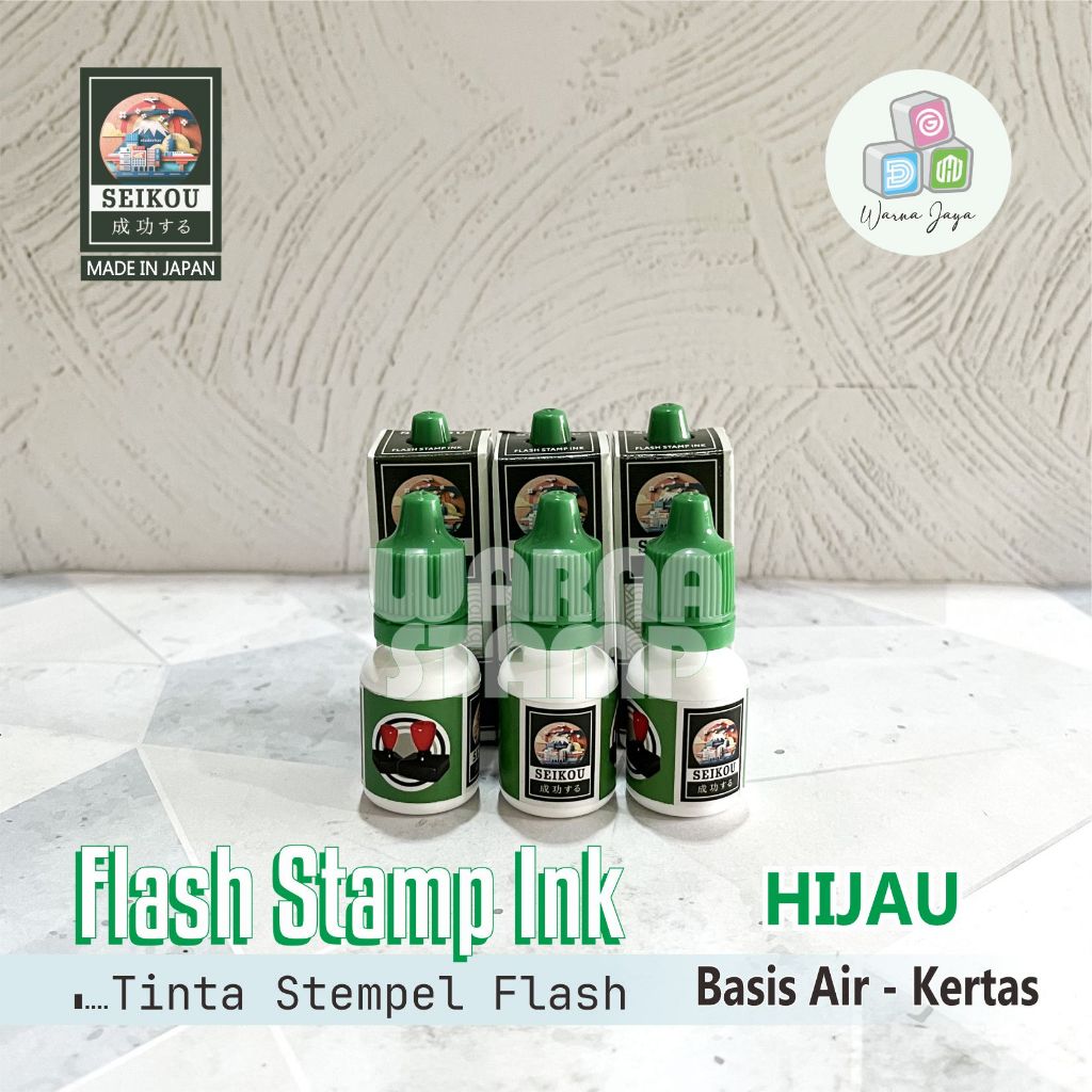 

TINTA STEMPEL FLASH IMPORT MERK SEIKOU 10 ML / TINTA STEMPEL FLASH REFILL WARNA HIJAU / PEMAKAIAN DI ATAS KERTAS SAJA