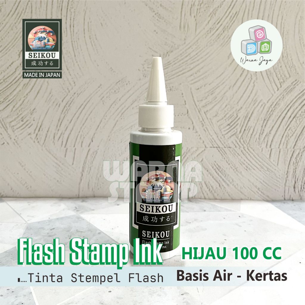 

TINTA STEMPEL FLASH IMPORT MERK SEIKOU 100 CC / TINTA STEMPEL FLASH REFILL WARNA HIJAU / PEMAKAIAN DI ATAS KERTAS SAJA