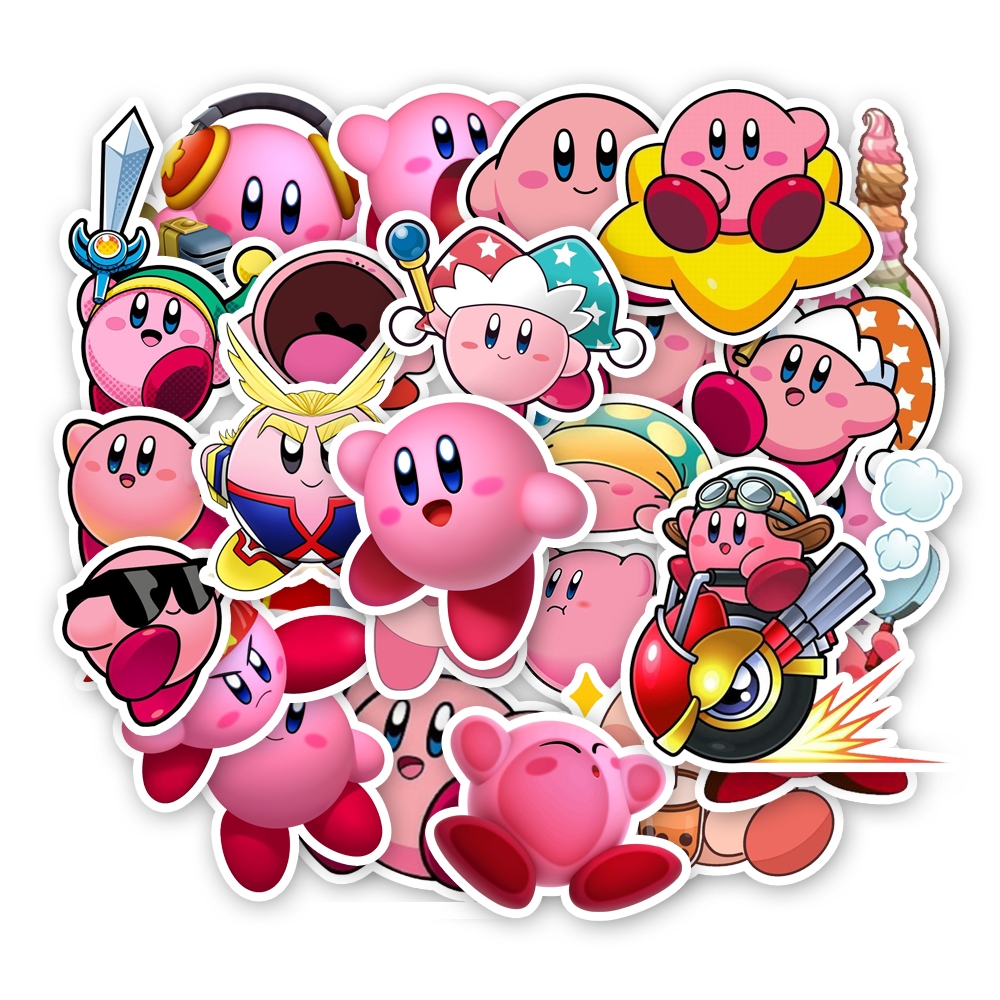 

stiker kirby lucu I sticker kirby pink waterproof untuk tumbler casing hp laptop scrapbook