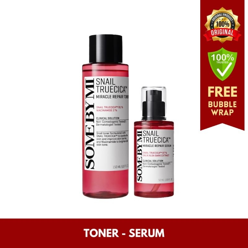 Some by Mi Snail Truecica Miracle Repair Toner + Serum (Full Size) Original Paket Bundling Somebymi 