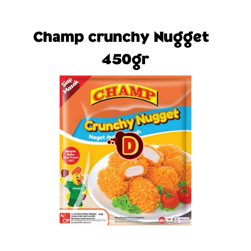 

Naget Champ Crunchy 450gr | nugget | nuget | ayam krispi | garing | ayam goreng