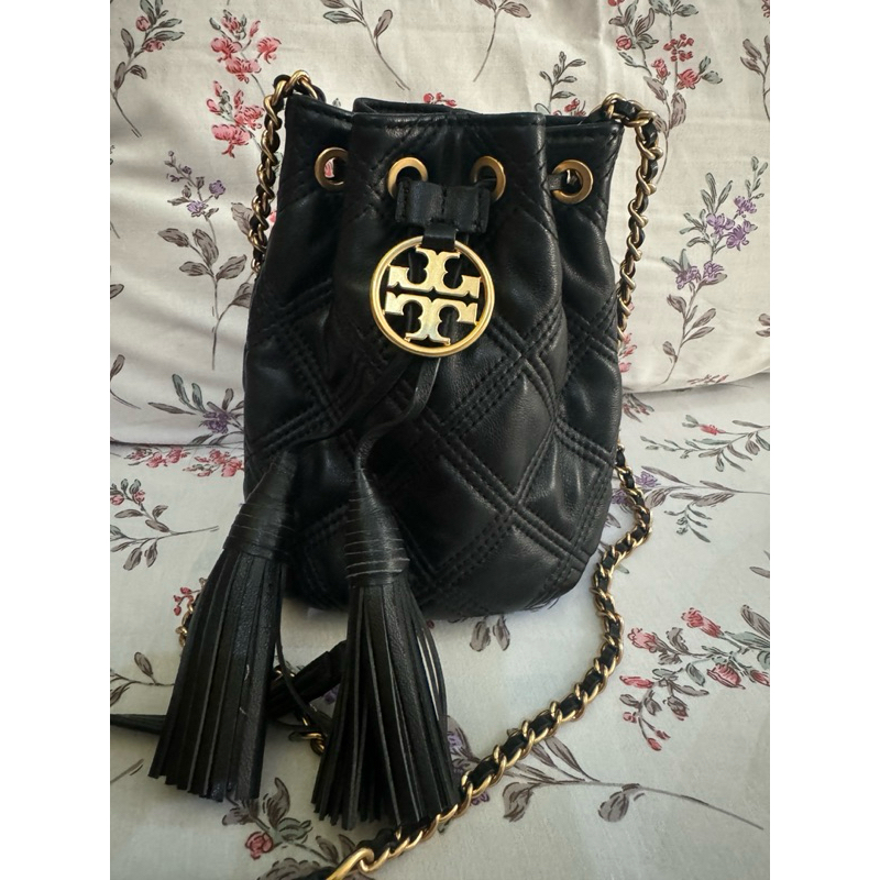 Tory Burch Fleming Soft Mini Bucket Bag Black