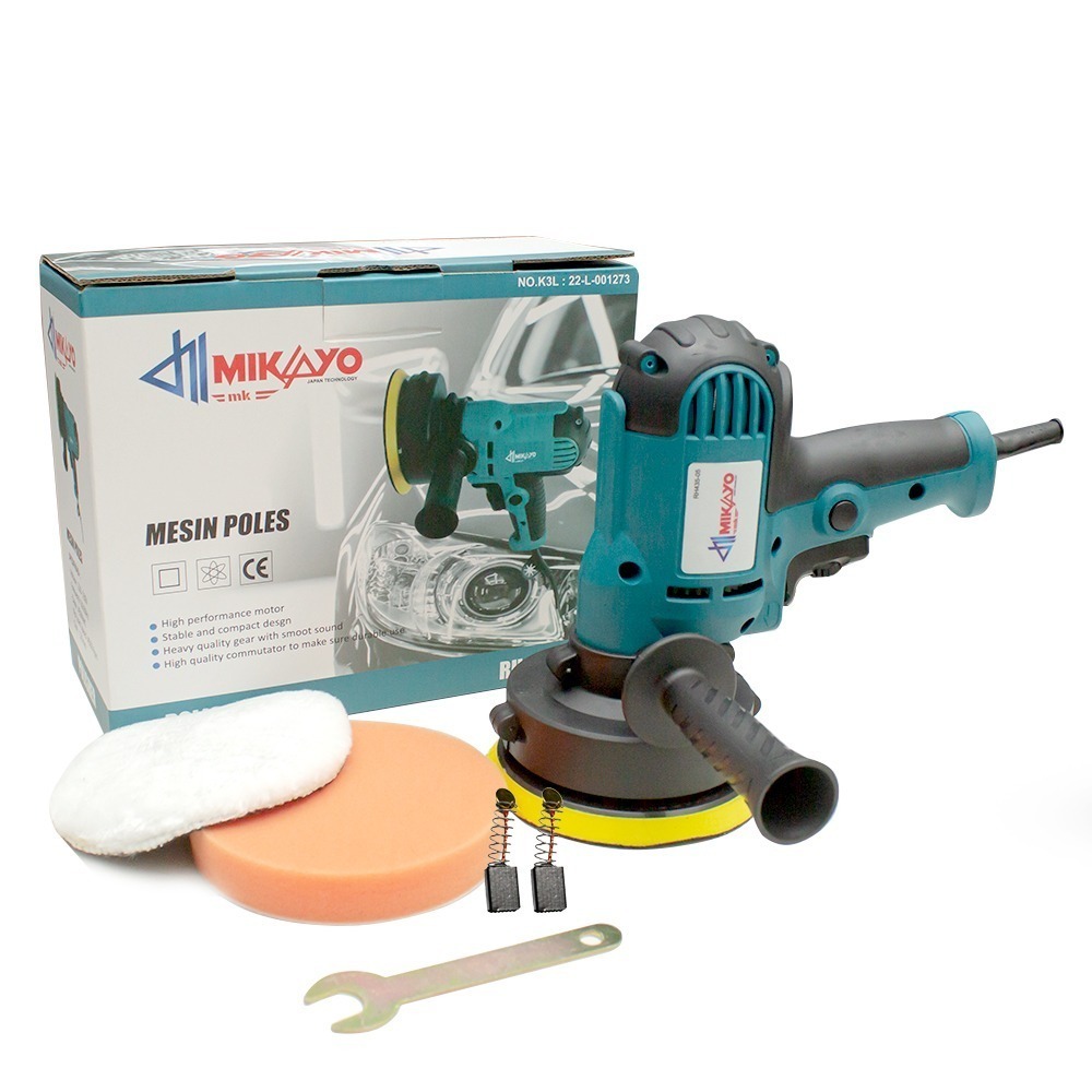 MIKAYO Mesin Poles Mobil Polisher 5 INCH Alat Poles Cat Mobil Full Set Car Alat Disc Disk kaca motor