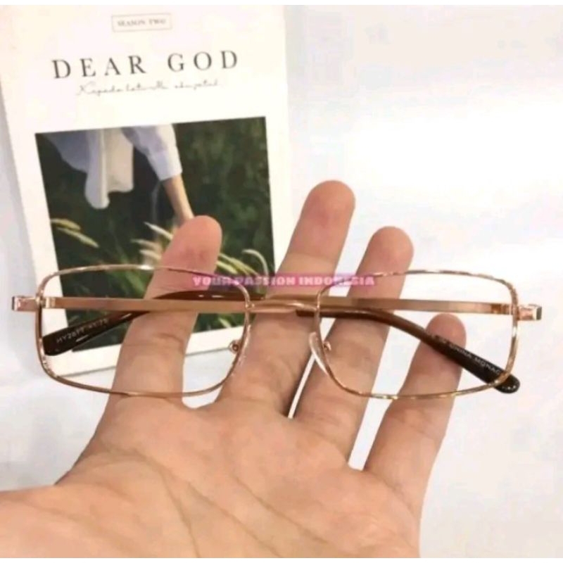 kacamata baca plus frame besi unisex vintage