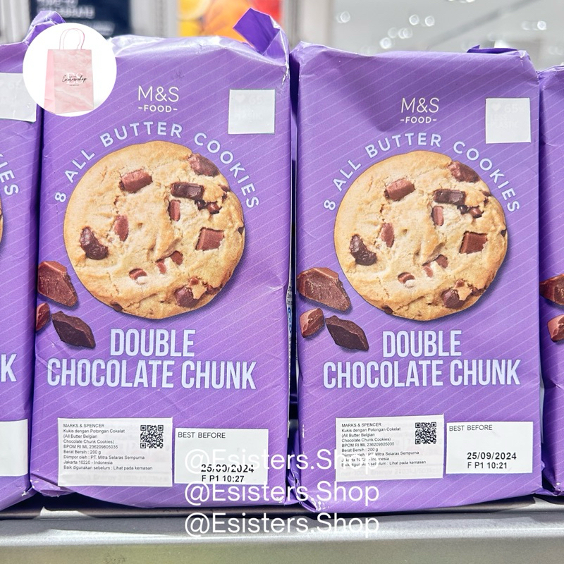 M&S Marks and Spencer Food All Butter Cookies Double Chocolate Chunk Cookies | Kue Kukis Cokelat