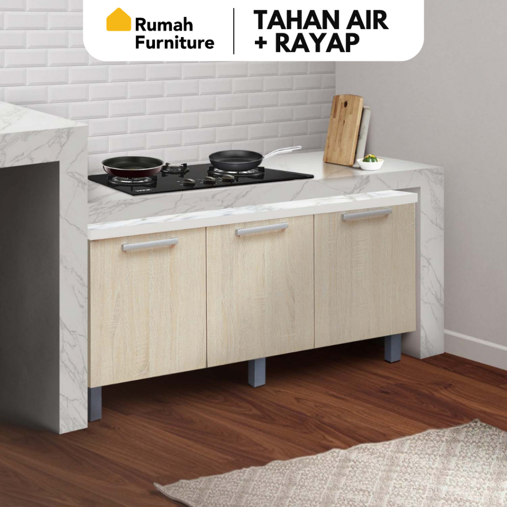 DENVER Kitchen Set Lemari Kabinet Dapur Kayu Modern Minimalis Bawah 2 / 3 Pintu Coklat Muda