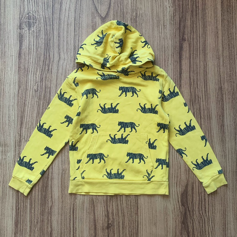 6-8Y H&M BOYS TIGER PRINTED YELLOW JACKET HOODIE