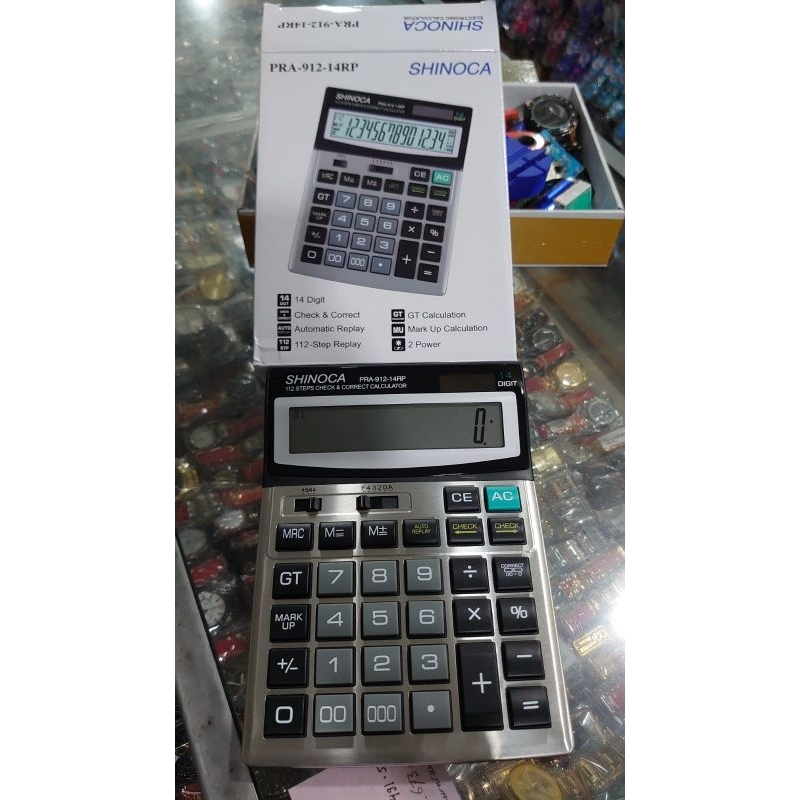 

kalkulator shinoca 912 ukuran lebih besar 14 digit bisa Baterai dan tenaga surya