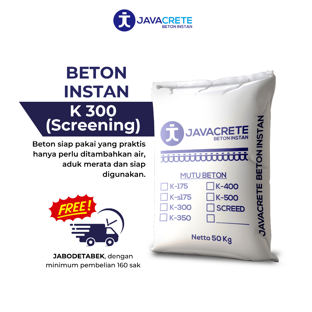 JAVACRETE Screening Beton Instan K300