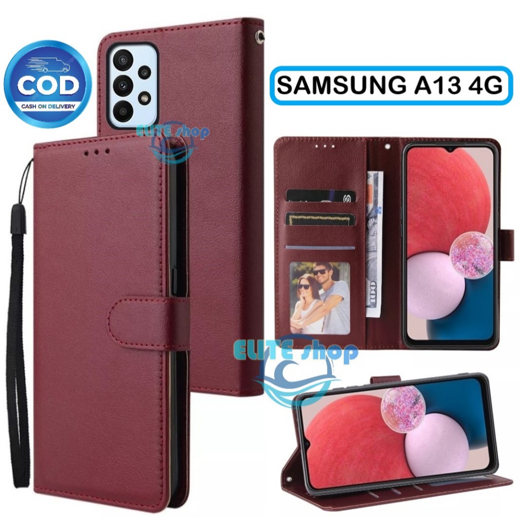 Flip Case SAMSUNG A13 4G Case Wallet Kulit Casing Dompet Case Wallet Leather Flip Case SAMSUNG A13 4