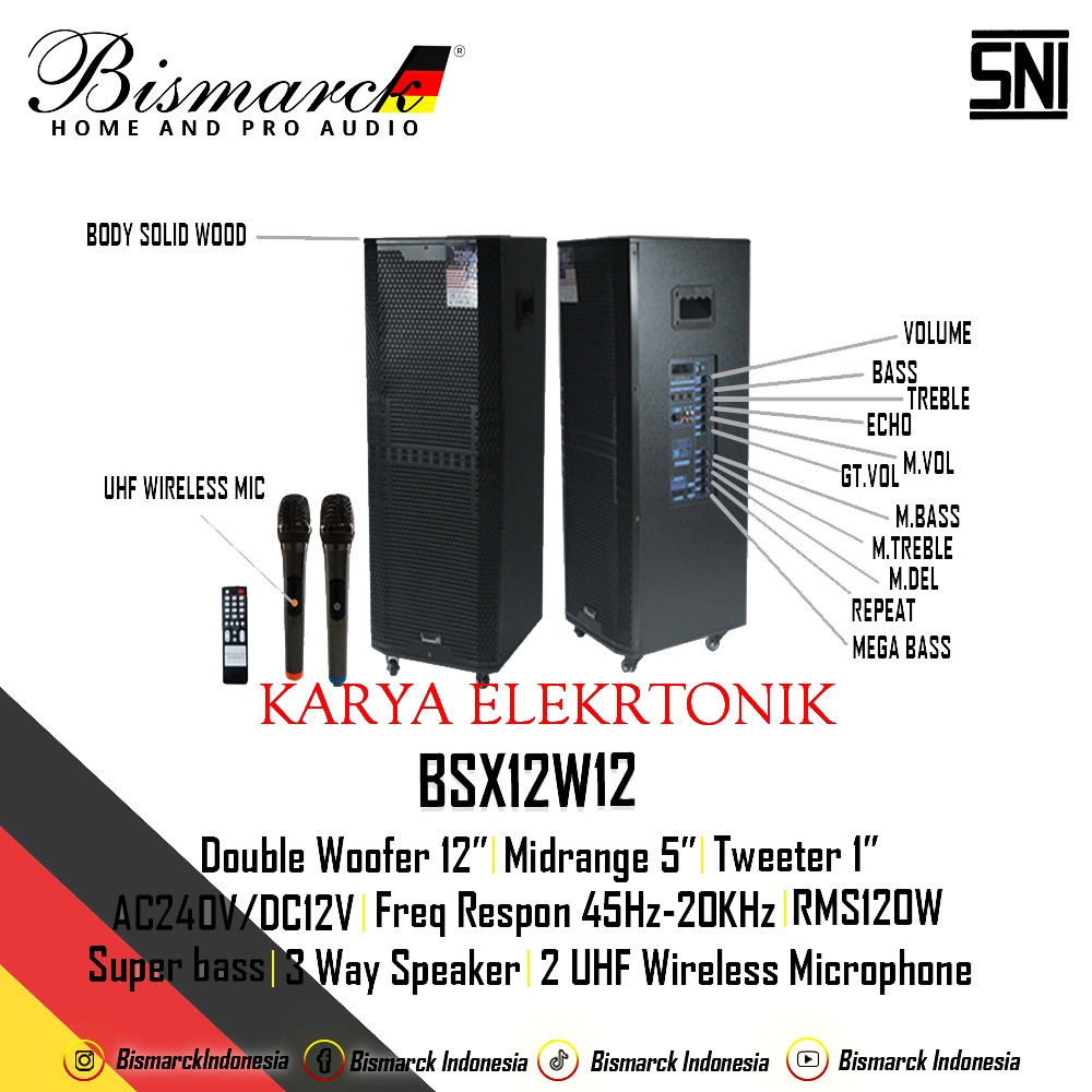 SPEAKER WIRLESS BISMARCK BSX12W12 BSX 12W12