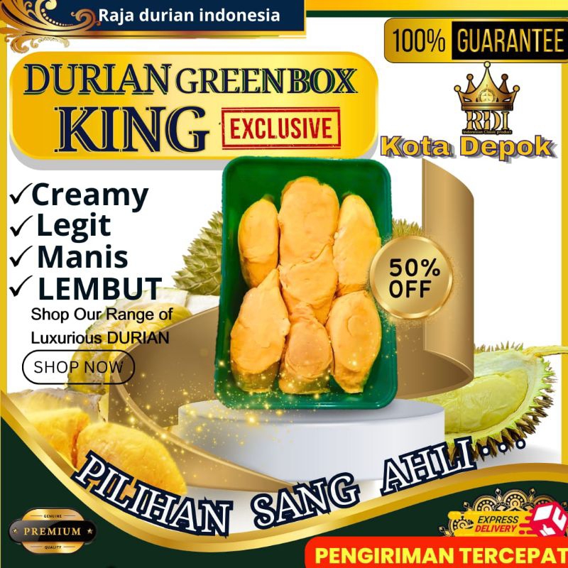 

RDI.cab kot Depok Durian kupas Green box KING/Durian Kupas PREMIUM